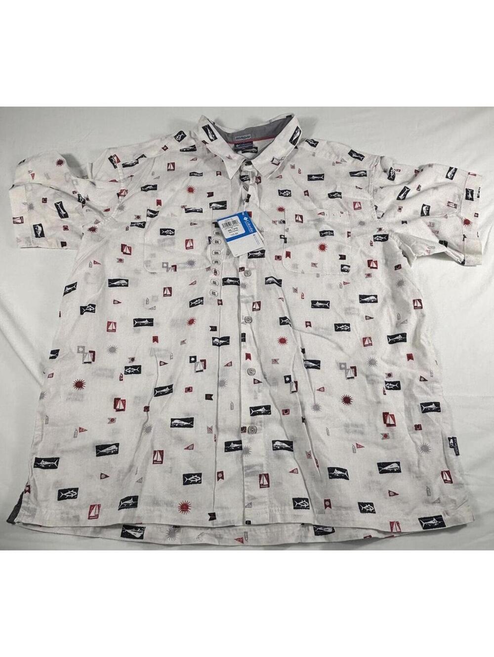 Columbia PFG Men's Super Harborside Linen Camp Shirt Size XXL